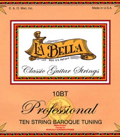 jeu de corde la bella accordage baroque l10bt pour guitare 10 cordes