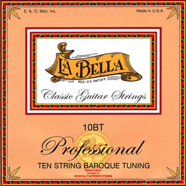 jeu de corde la bella accordage baroque l10bt pour guitare 10 cordes
