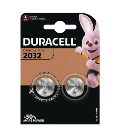 pack de 2 piles duracell cr2032 pour boitier fwf systemes